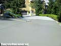 Brooming of concrete surface in Whistler, BC, Canada