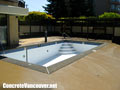 Concrete placed and ready for stamping pool deck in North Vancouver, BC, Canada