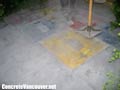 Stamping the concrete with ashlar slate pattern in Vancouver, BC, Canada