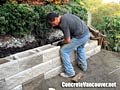 Installing Allan Block retaining wall in Ladner / Tsawwassen, BC, Canada