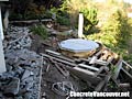 Demolition of wood and concrete patio deck and railings in Ladner / Tsawwassen, BC, Canada