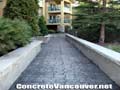 Slate Grey stamped concrete pathways with London Cobblestone pattern in Whistler, BC, Canada